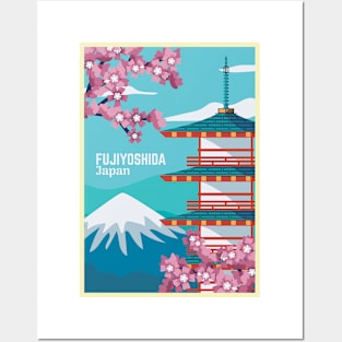 Mount Fuji, Japan - Vintage Travel Poster Posters and Art